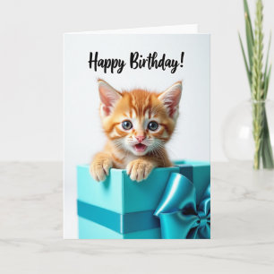 Süße Überraschung zum Geburtstag mit Kätzchen Kart Karte