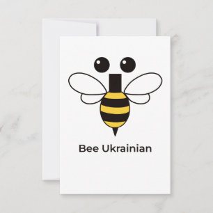 Süße ukrainische minimalistische Biene Dankeskarte