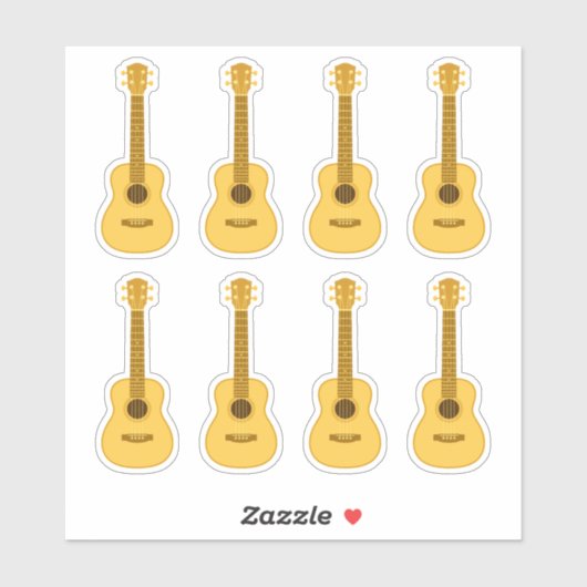 Süße Ukulele-Aufkleber Aufkleber (Blatt)