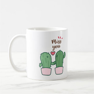 Süße umarmende Kaktus-Vermisse-Dich-Kaffeetasse Kaffeetasse