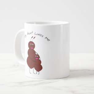 Süße umarmende Tante und Nichte Ameisen Cartoon  Jumbo-Tasse