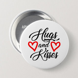 Süße Umarmungen Küsse Wort Kunst Valentinstag Button