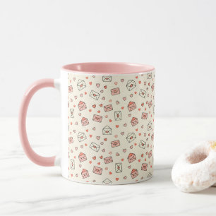 Süße Umschläge & Herzen Nahtloser Valentinstag Tasse