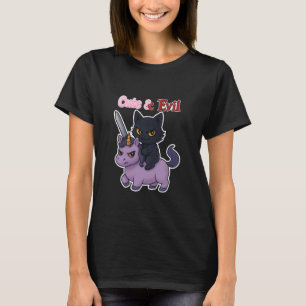Süße unartige Katzen-Einhorn lustiges Chaos Whimsi T-Shirt