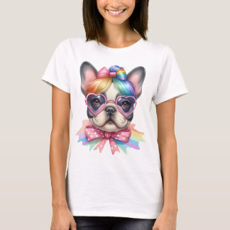 SÜßE UND BUNTE FRANZÖSISCHE BULLDOGGE T-Shirt