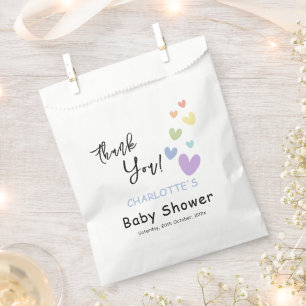 Süße und bunte Herzen Baby Shower Geschenktütchen