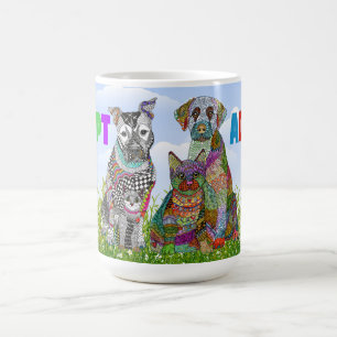 Süße und bunte Hunde- und Katzenadoption Tasse