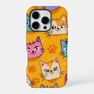 Süße und bunte Katzen Muster iPhone-Hülle iPhone 16 Pro Hülle