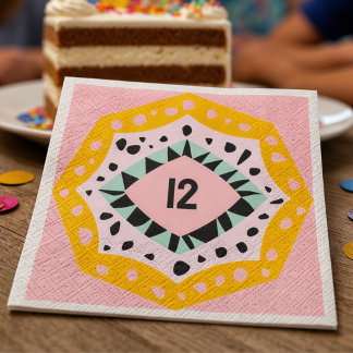 Süße und bunte Servietten mit individuellem Alter