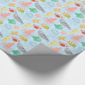 Süße und bunte Unterwassertiere Muster Geschenkpapier (Ecke)
