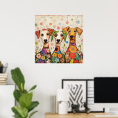 Süße und bunte Welpen Gestaltung Poster (Heimbüro)