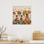 Süße und bunte Welpen Gestaltung Poster (Küche)