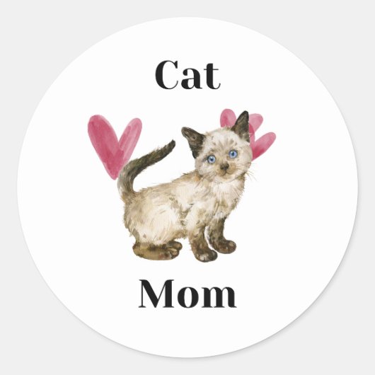 Süße und einfache Katzenmutter Runder Aufkleber (Vorderseite)
