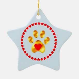 Süße und elegante goldene Pfote Keramik Ornament