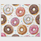 Süße und farbenfrohe Donut-Muster Geschenkpapier (Flach)