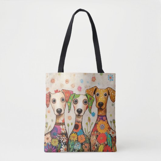 Süße und farbenfrohe Welpen Design Tasche (Vorderseite)