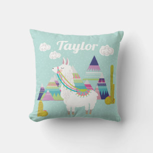 Süße und farbenfrohe Wüsten-Alpaka-Kinderzimmer-De Kissen