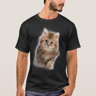 Süße und flauschige Kätzchenkatze mit blauen Augen T-Shirt