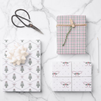 Süße und gemütliche Feiertags-Verpackung Geschenkpapier Set