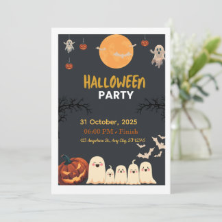 Süße und gruselige Halloween-Feier-Einladung
