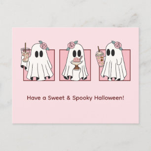 Süße und gruselige Halloween-Feiertagspostkarte – Feiertagspostkarte