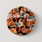 Süße und gruselige Halloween-Spooky-Vibes Button (Vorderseite)