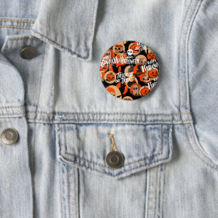Süße und gruselige Halloween-Spooky-Vibes Button