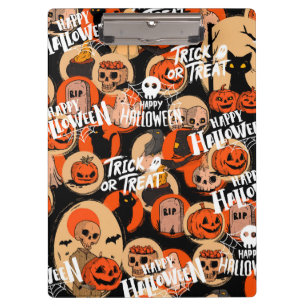 Süße und gruselige Halloween-Spooky-Vibes Klemmbrett