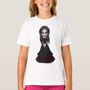 Süße und gruselige kleine Gothic-Girl T-Shirt
