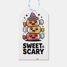 Süße und gruselige niedliche Halloween-Süßigkeiten Geschenkanhänger