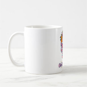 Süße und gruselige Zucker-Schädel-Blumen-Kunst Kaffeetasse