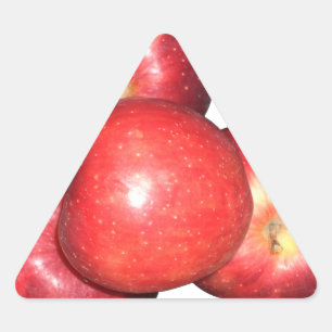 Süße und knackige rote Äpfel - Bio-Obst-Druck Dreieckiger Aufkleber