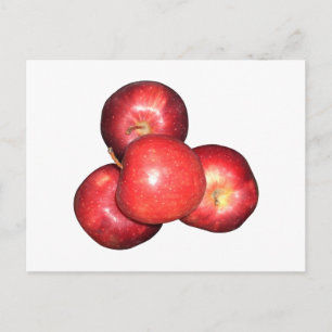 Süße und knackige rote Äpfel - Bio-Obst-Druck Postkarte
