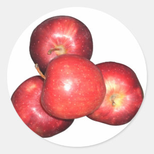 Süße und knackige rote Äpfel - Bio-Obst-Druck Runder Aufkleber
