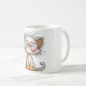 Süße und kuschelige Katze auf Kaffeetasse (VorderseiteRechts)
