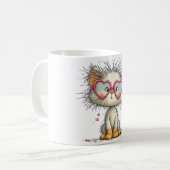 Süße und kuschelige Katze auf Kaffeetasse (Vorderseite Links)