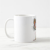 Süße und kuschelige Katze auf Kaffeetasse (Links)