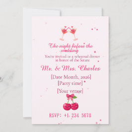 Süße und lustige Cocktails Hochzeitsprobe Dinner  Einladung