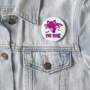 Süße und lustige Halloween-Vampirfledermäuse, ihr Button
