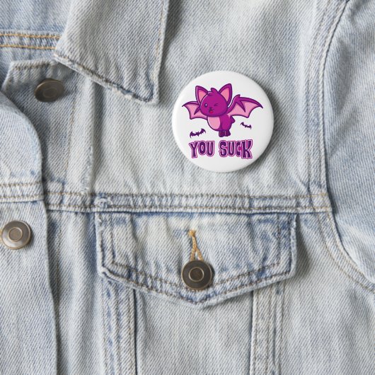 Süße und lustige Halloween-Vampirfledermäuse, ihr  Button (Beispiel)