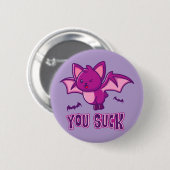 Süße und lustige Halloween-Vampirfledermäuse, ihr Button (Vorne & Hinten)