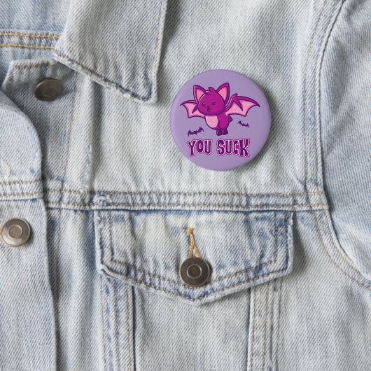 Süße und lustige Halloween-Vampirfledermäuse, ihr Button (Beispiel)