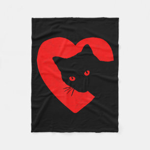 Süße und lustige Katze Valentins Herz Grafik für Fleecedecke