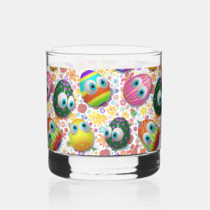 Süße und lustige Oster-Eier-Cartoon Whiskyglas