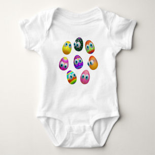Süße und lustige Ostereier Cartoon Baby Strampler