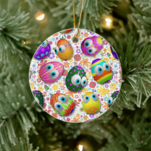Süße und lustige Ostereier Cartoon Keramik Ornament