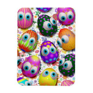 Süße und lustige Ostereier Cartoon Magnet