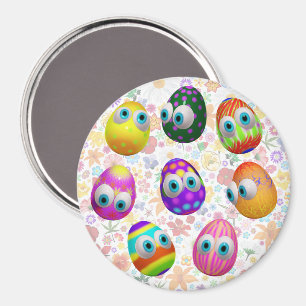 Süße und lustige Ostereier Cartoon Magnet