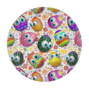 Süße und lustige Ostereier Cartoon Schneidebrett