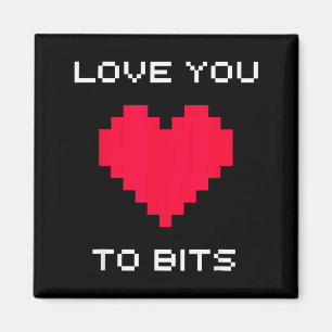 Süße und lustige Retro-8-Bit-Valentinstag für Nerd Magnet